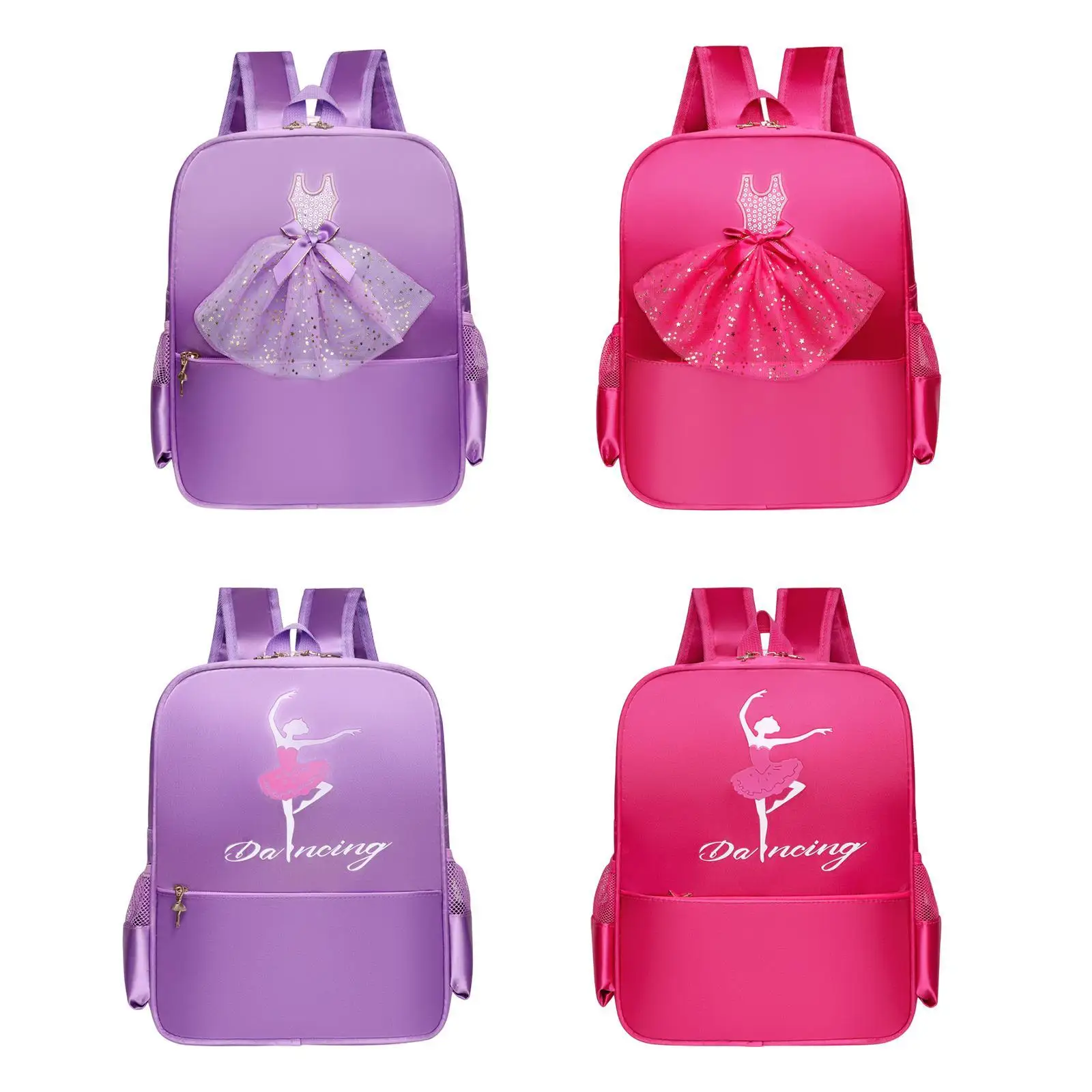 Ballet Dance Backpack Casual with Side Pockets Gym Bag Ballerina Bag Dance Shoe Bag Ballet Dance Bag for Girl for Travel Dancing