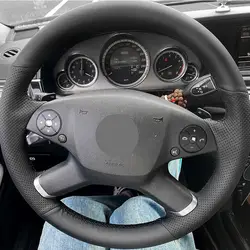 Braids on Car Interior Steering Wheel For Mercedes Benz E Class W212 2009 2010 2011 2012 Microfiber Leather Cover Trim Accessory
