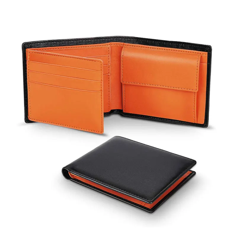 Men’s Short Wallet, Top Cowhide Wallet with More Bank Card Holders Rfid Blocking Leather Wallet for Men