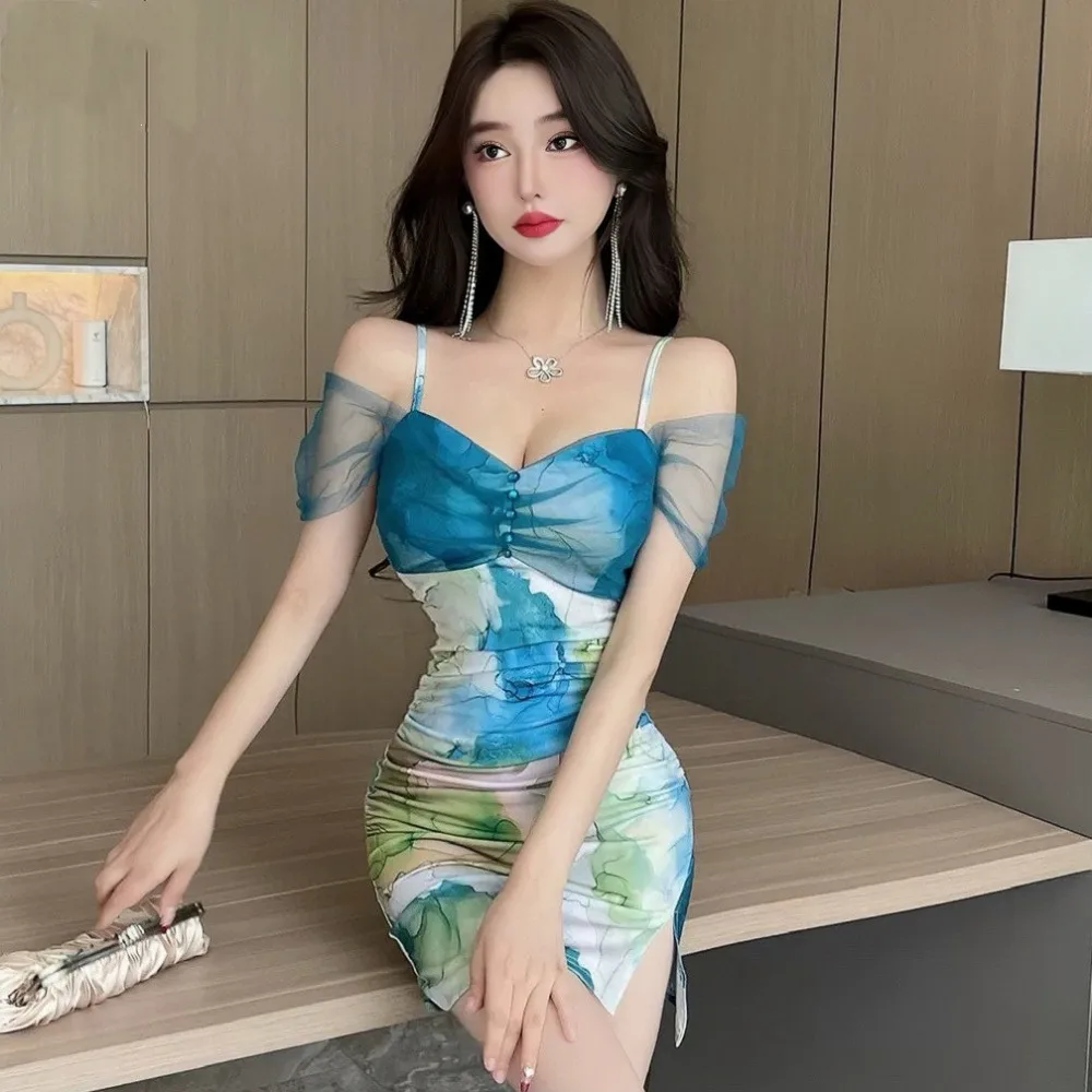Sexy off-shoulder suspender dress Deep V Underwear Open Bra Fantasy Miniskirt Nightwear Garter Bra Sets Women's lingerie