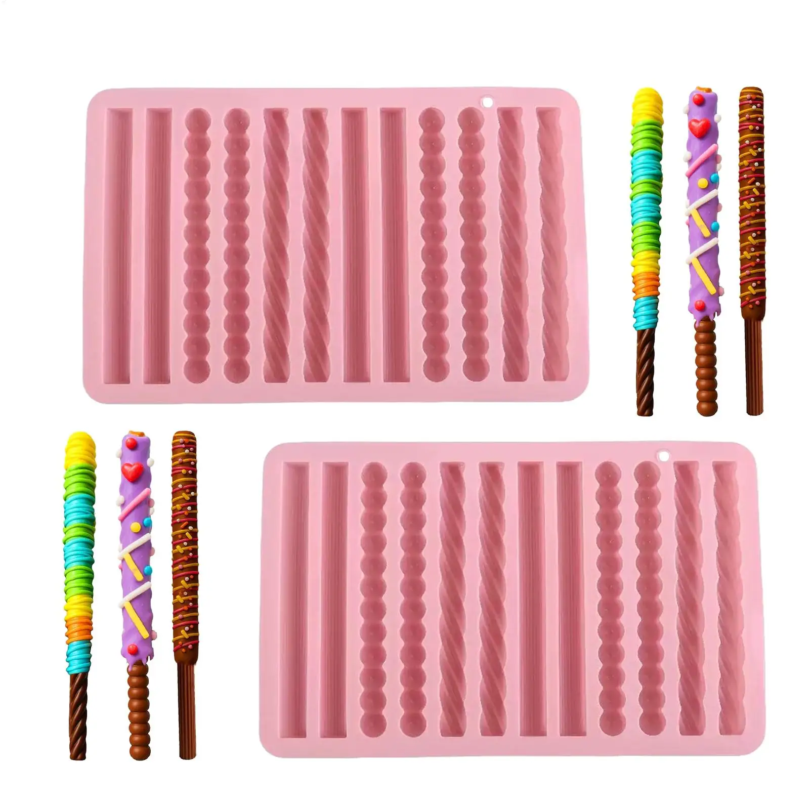 12 Holes Silicone Forms Long Strip Finger Biscuit Silicone Mold Oven Cake Puff Ice Cube Mould Tray Bakeware DIY Baking Tools