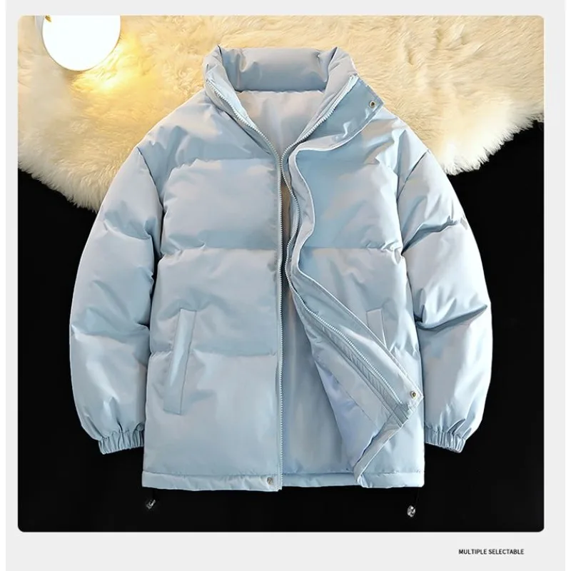 Stand Collar Coat Male Wintertime 2024 New Down Jacket Men and Women Loose Thickening Type Cotton-padded Jacket Fallow