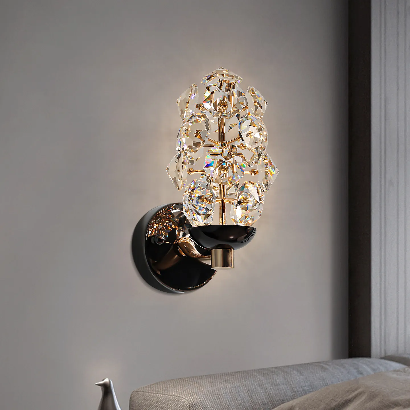 

Modern Minimalist Crystal Wall Lamp For Living Room And Bedroom Nightstand Wall Fitting Interior Lighting Lusters Luminaires