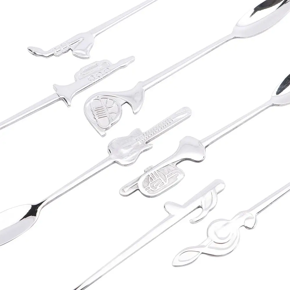 Music Symbol Stainless Steel Drinking Tools Kitchen Gadget Dining Teaspoon Flatware Coffee Spoon Tableware