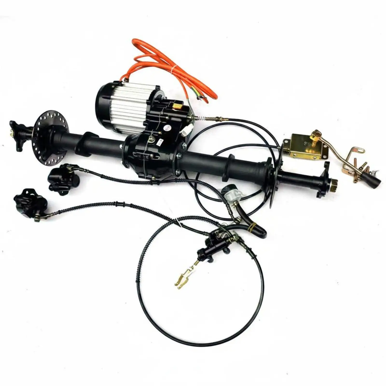 Electric Buggy Rear Axle Unit with Differential and Dual Disc Brake for Custom Kart Chassis DIY Performance Parts
