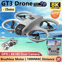 NEW Drones GT3 GPS 180° HD 8K Professional Dual Cameras 5G WIFI Brushless Motors Obstacle Avoidance FPV Foldable Quadcopter Toys