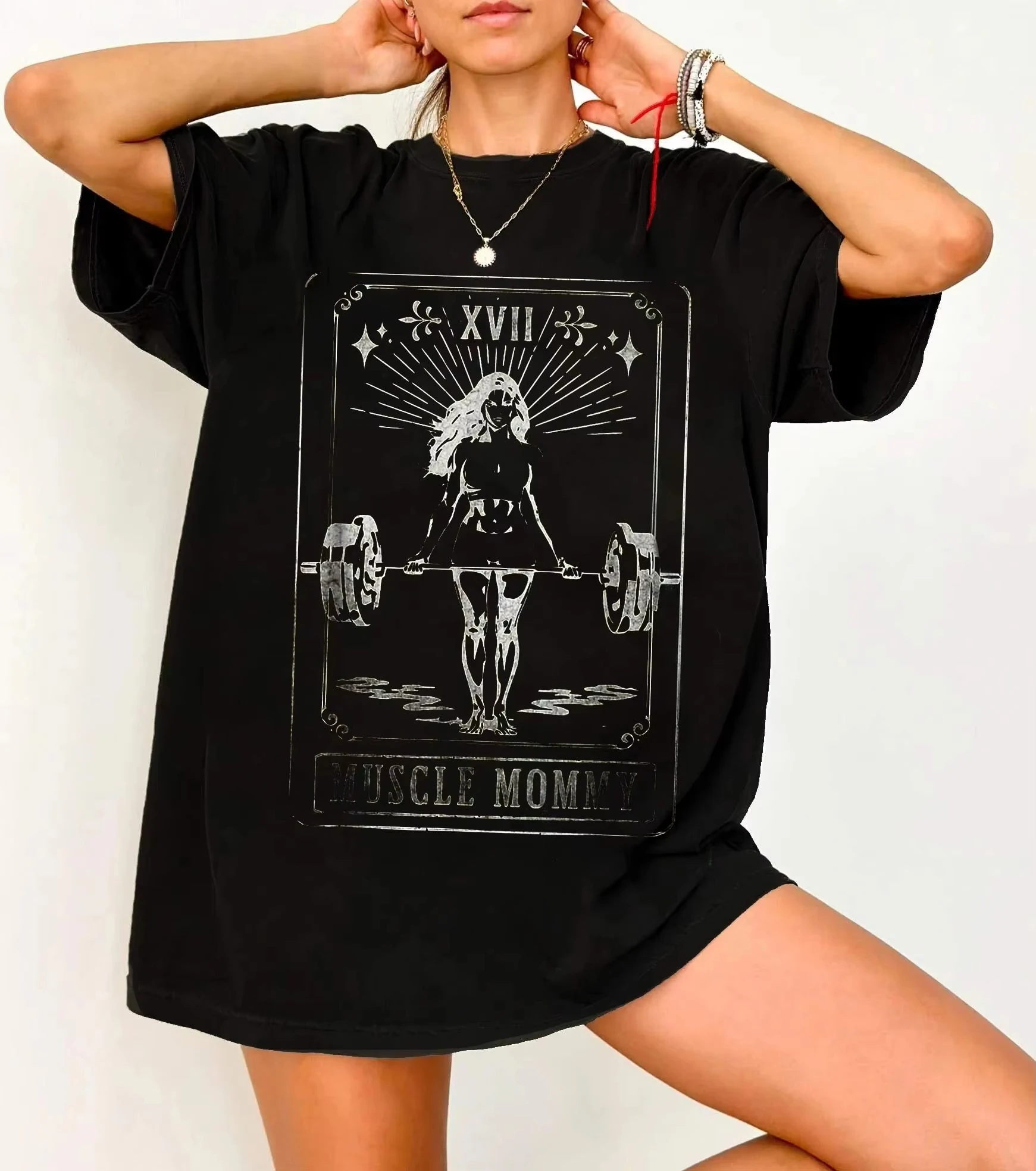 Funny Meme Casual Tee Vintage Muscle Mommy Streetwear Cotton Oversized HarajukuCasual Oversized Loose Casual Streetwear Unisex