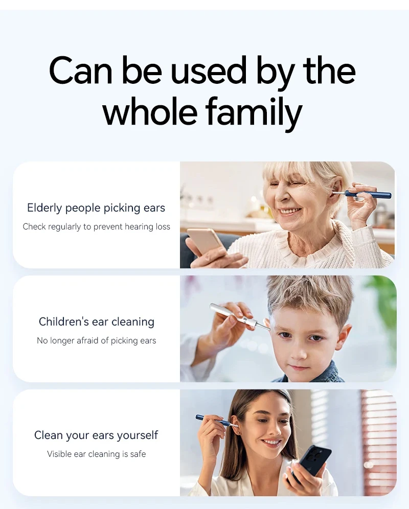 Generation-2, Visual Ear Wax Cleaner Camera Safe Earwax Removal Endoscope Ear Cleaning Tools Ear Care, Black, White Styles, Hot