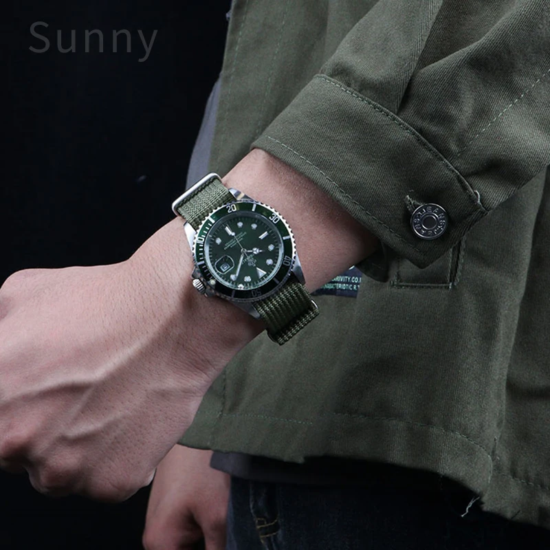 For Seiko Nylon Strap Tissot Dw Timex Casio Sports Durable Waterproof Breathable Canvas Woven 18 20 22mm Integrated Watchbands