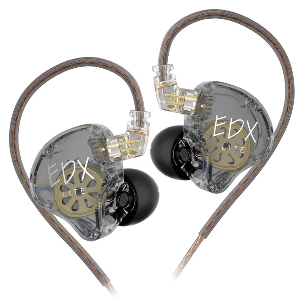 for KZ EDX Lite IEM Headphones with Ergonomic Fit and Detachable OFC Cable for Clear and Detailed Sound Quality