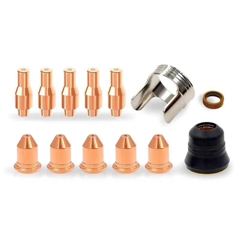 

FTS Plasma Cutting Consumables 56576 Tip 56811 Electrode 56255 Suitable For Harbor Freight Titanium 45A Plasma Cutter 13Pc