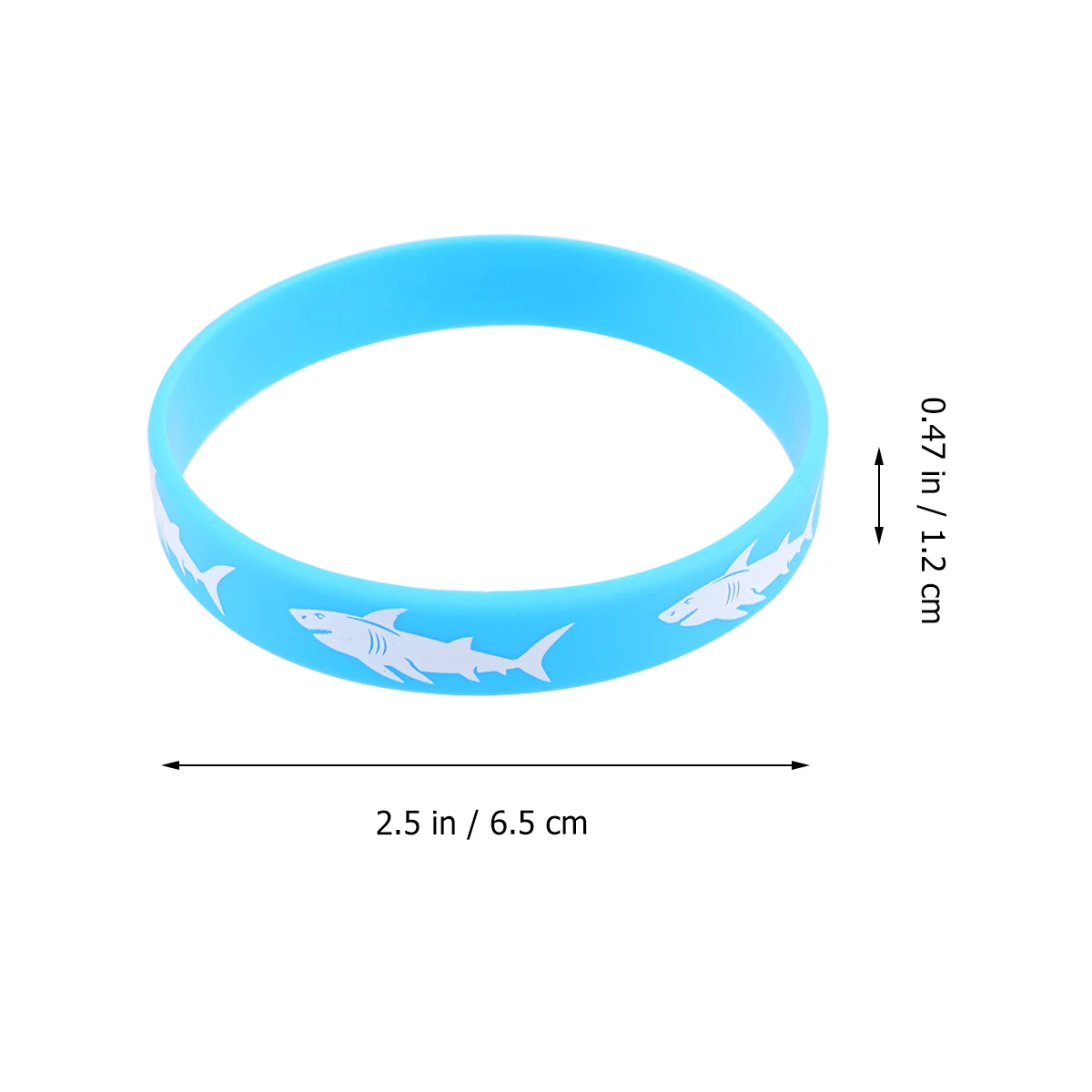 

25 Pcs Silicone Bracelet Printed Wrist Straps Party Customized Shark Flexible Wristbands