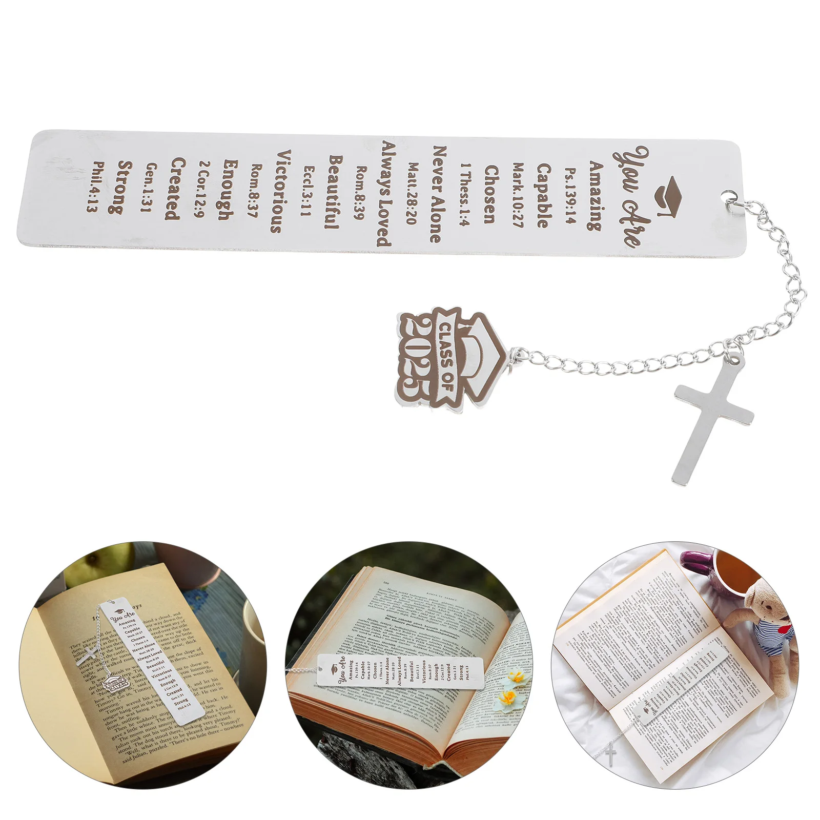 

Stainless Steel Graduation Bookmark Cross Unique Present for Teachers Students Suitable All Books Celebration