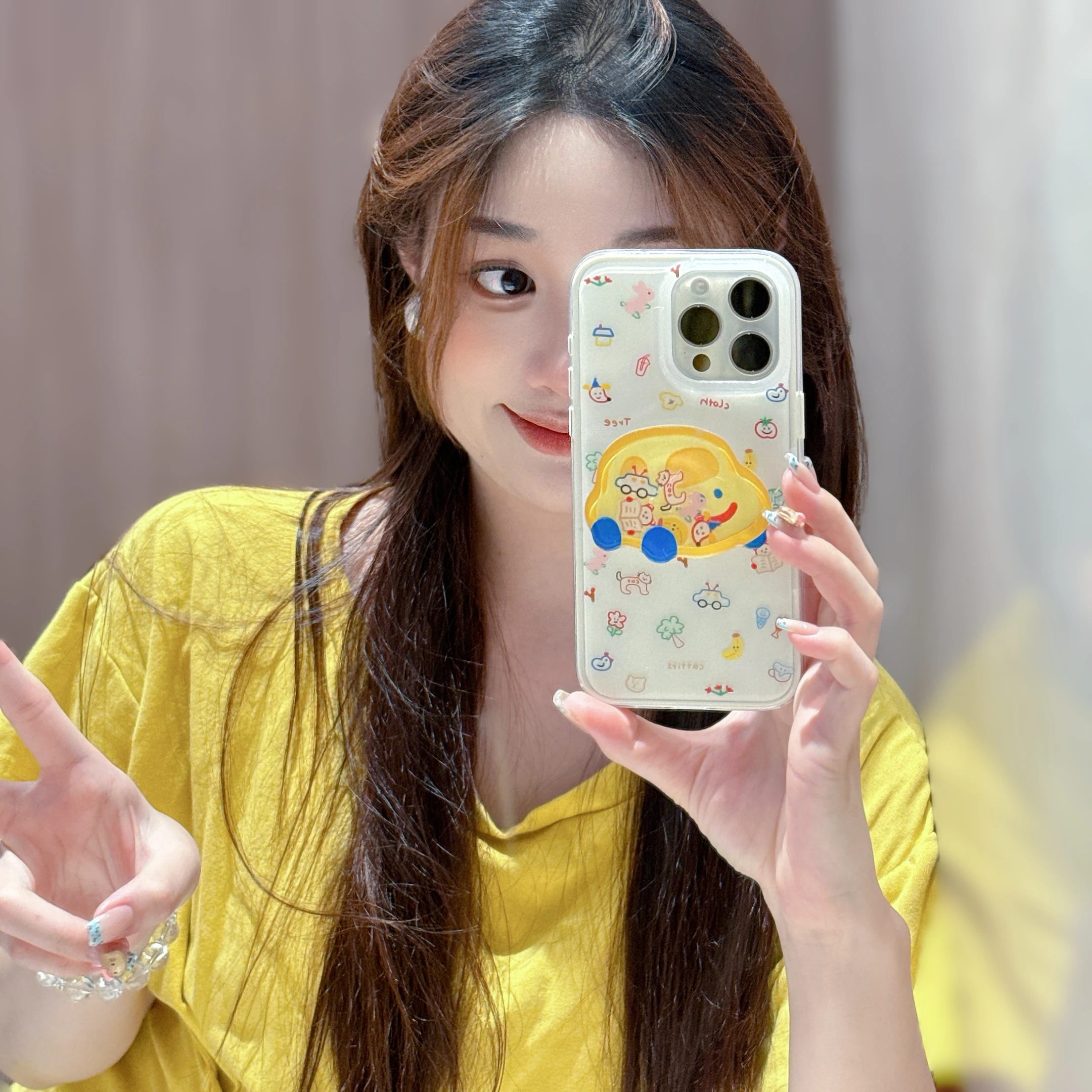 

Korean Cute Cartoon Animal Grip Tok Griptok Phone Holder Cover For iPhone 16 Pro 15 14 13 Pro Max Cartoon Phone Case With Holder