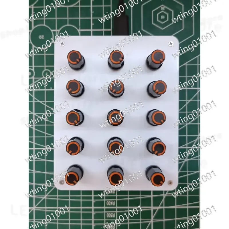 for Custom CC Volume Control with 15 Rotary Encoders USB C Connection Compatible Music Production Software MIDI Device