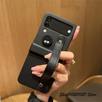 Cute Korean 3D Briquette Biscuit Hand Strap Bracket Case for Samsung Galaxy Z Flip 5 4 5G Z Flip3 Flip4 Zflip3 Cover with Holder