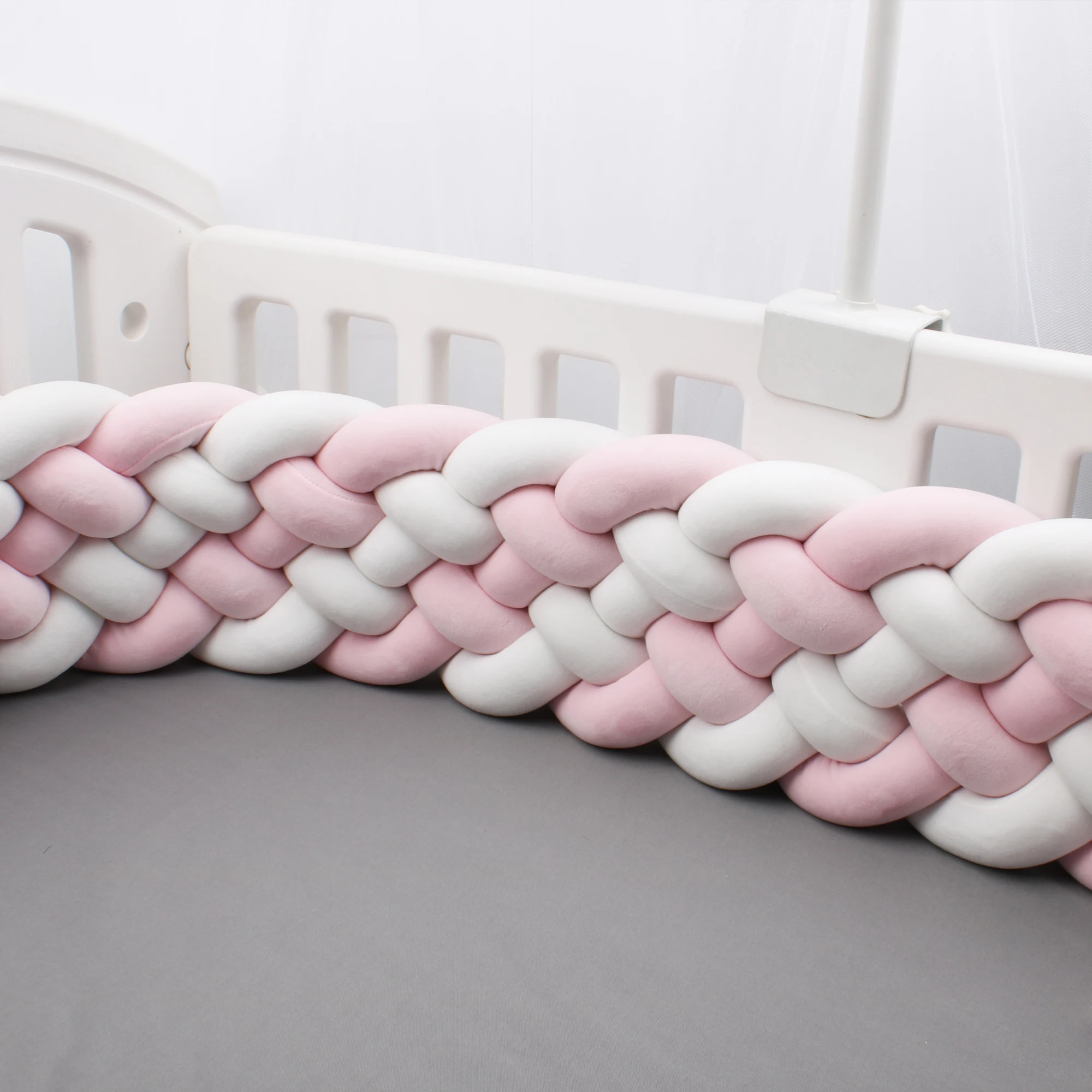 Pare-chocs de lit tressé pour bébé, oreiller à nœud, coussin pare-chocs, décor de chambre, protecteur CPull, bébé, bébé, 6 parts