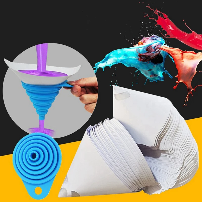 101 Pcs Paint Filter Funnel Disposable Paint Filte Funnels Paper Purifying Straining Cup