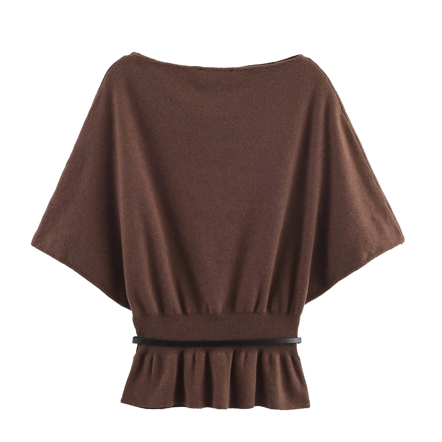 European and American 2025 Autumn New Women's Clothing Style Simple and Fashionable Stacked Decoration Knitted Belt Top