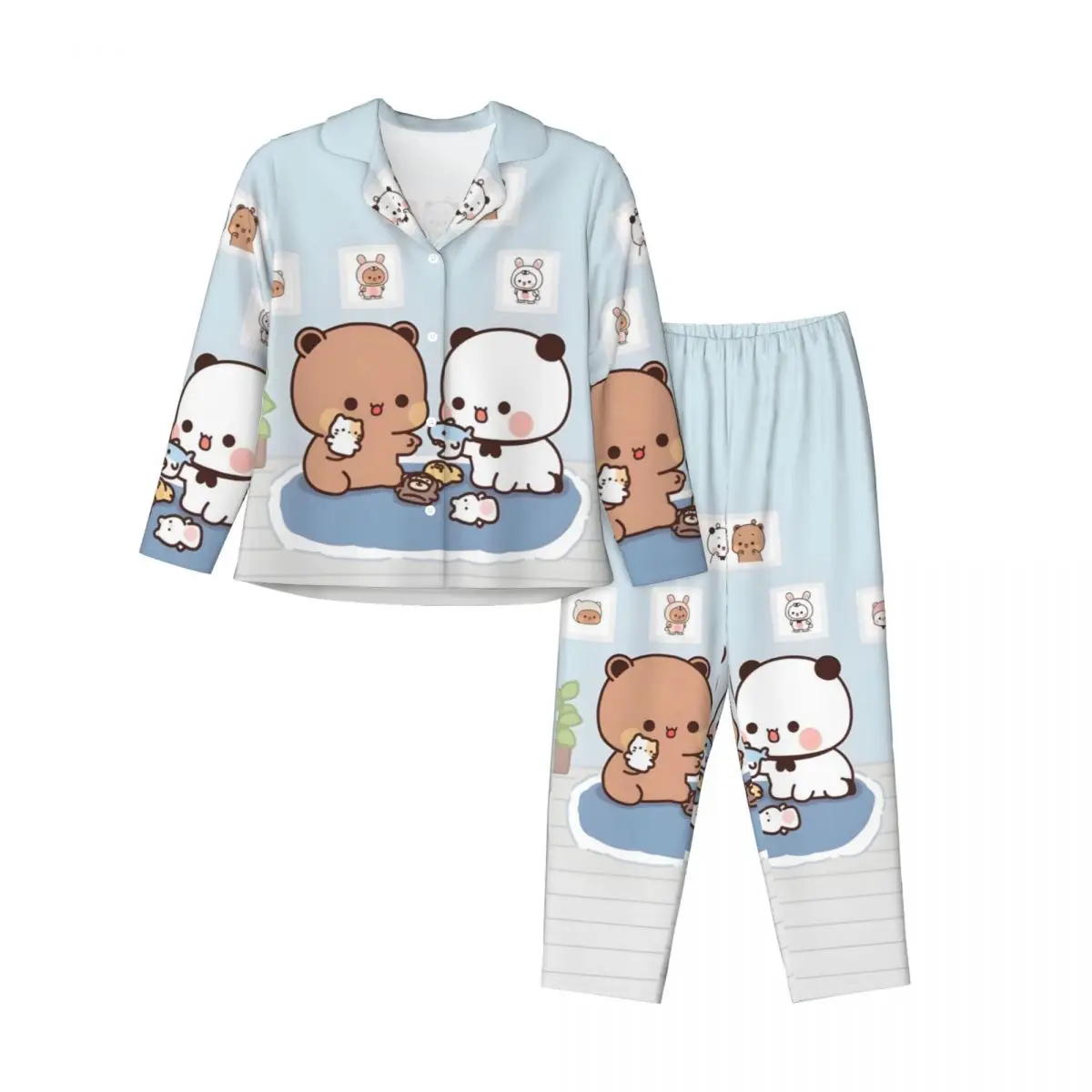 Panda Bear Hug Bubu Dudu Women's Pajamas Set 2 Piece Set For Women Casual Long sleeve Suit