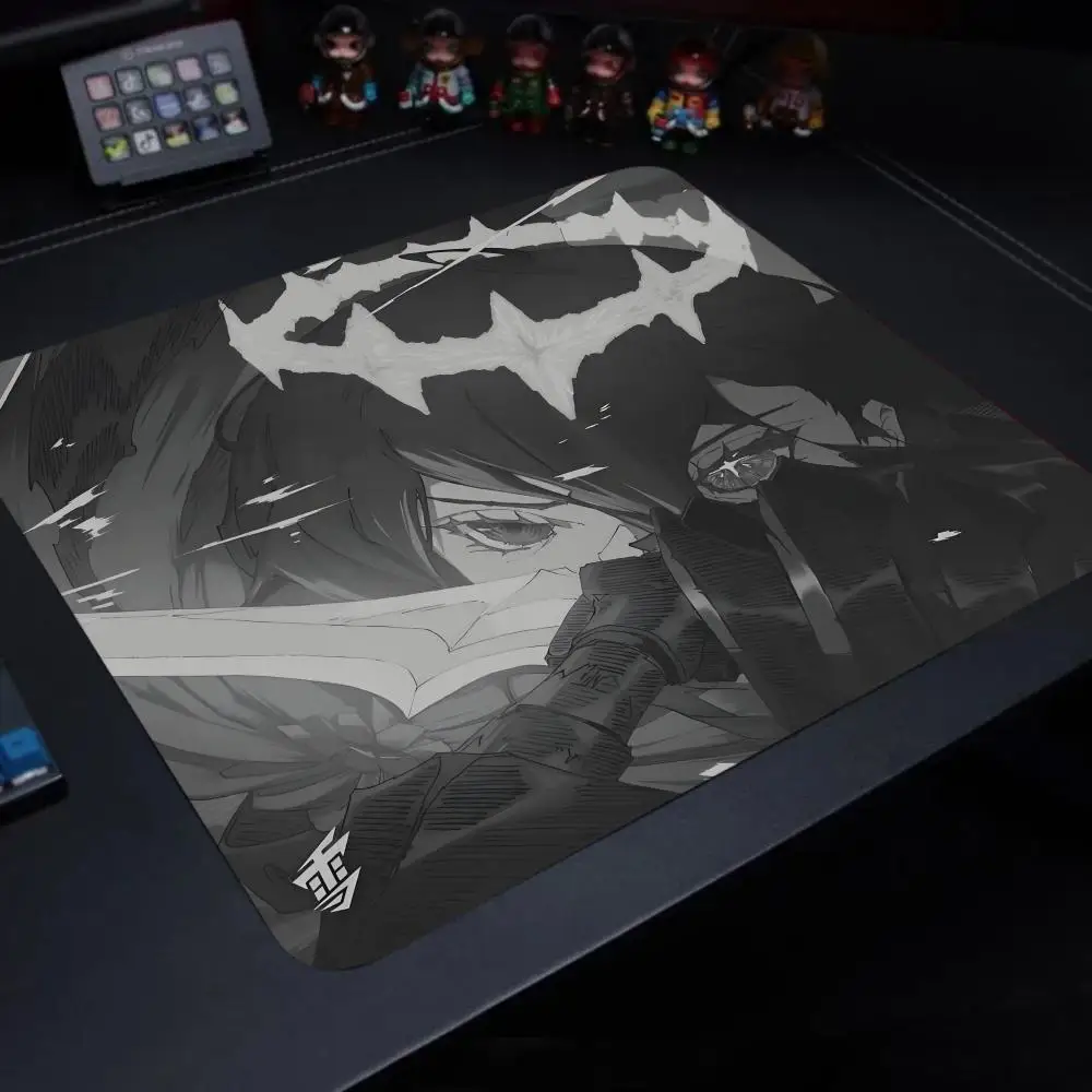 Yuki Aim Monokuro Mouse Pad 45x40CM Speed Gaming Mousepad Mecha Locking Edge E-Sports Mouse Pad Game Professional Mause Mat