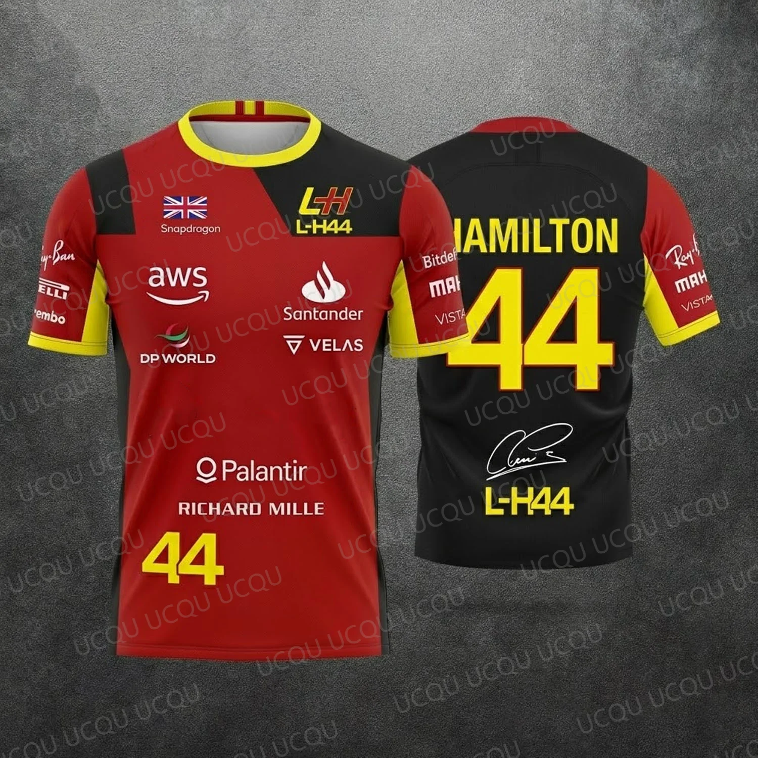 2026 New Special Edition Hamilton Summer Unisex Motorsport Fans  44 Red Black Racing Team Uniform Jersey T-Shirt