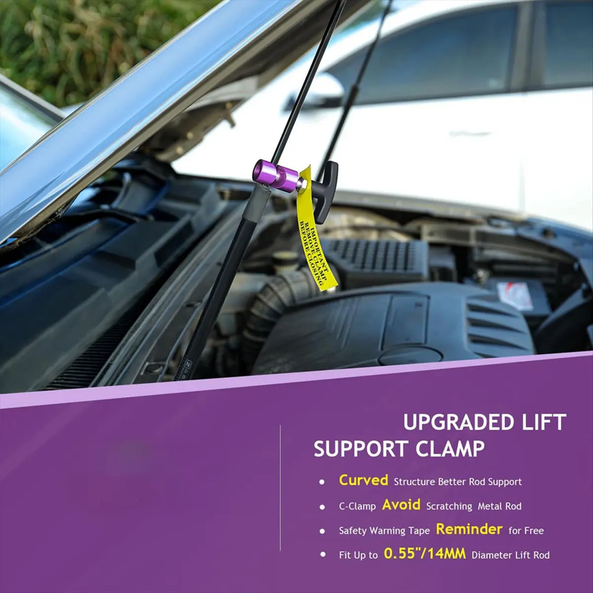 【Clearance Sale】Lift Support Clamp with Brass Core Protection, Caliper and Car Hood Prop Rod Tool Strut Clamp 2In1 Tool 12mm