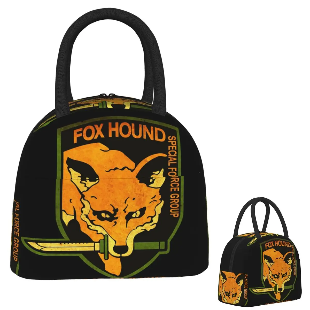 

METAL GEAR SOLID Fox Hound Rust Logo Сумки для обеда Изолированная коробка для бенто Портативная сумка для обеда Сумки для пикника Термосумка для женщин