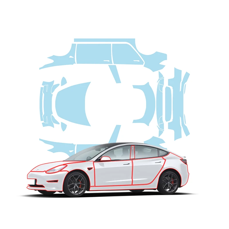 

Suitable for 20-23 Tesla refreshed Model 3 invisible car wrap, imported TPU paint protection film, transparent brightening matte