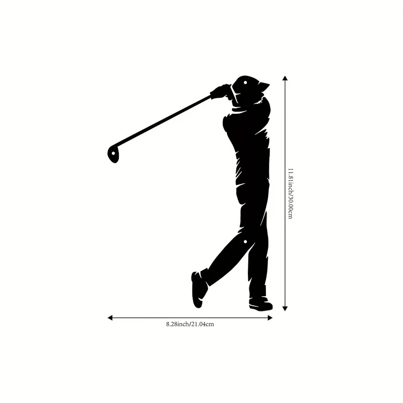 Fashionable Metal Golfer Wall Decor Art - 30.0 Centimeter Iron Sculpture 1pc