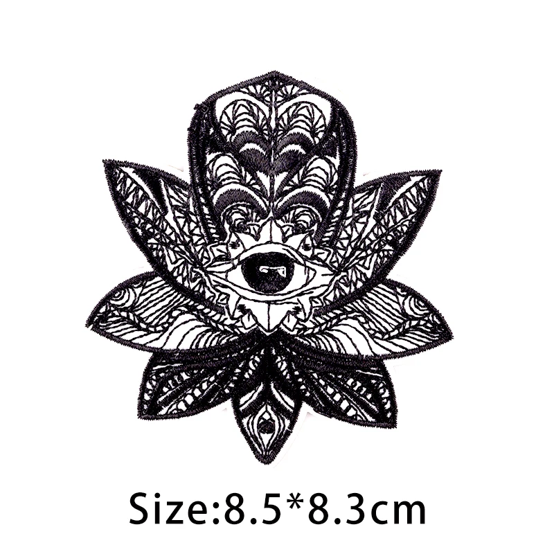 Punk Demon Embroidered Iron on Patches for Clothing Diy Transfer Fashion Skull Emblem on Clothes Jacket Sew Badges Decoration