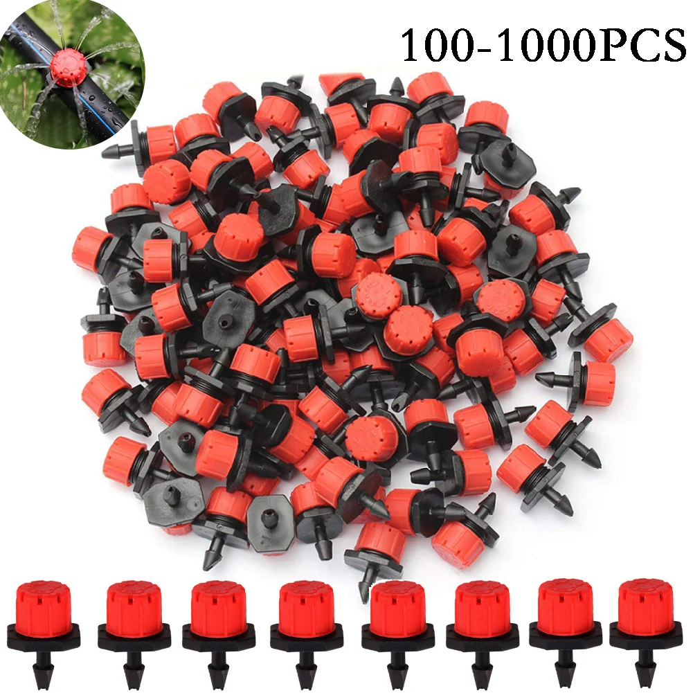 100-1000pcs Water Dropper Adjustable Flow Head Drippers Water Portable Emitter Dripper Micro Drip Irrigation Sprinklers for Yard