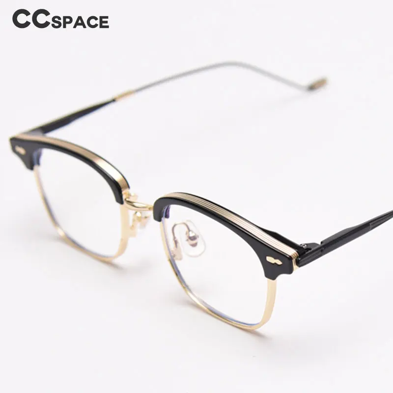 49425 Anti-Blue Light Square Half Frame Plastic Titanium Glasses Frames Ultralight Men Women Optical Fashion Computer Eyeglasses