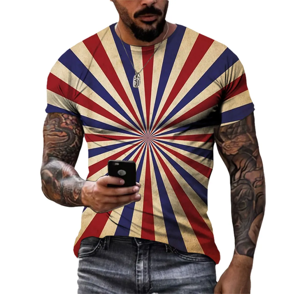 New Summer Cool Laser Stripe Personality Men'S T-Shirt 3d Printed Senior Short Sleeve Fashion Trend Large Size O-Neck Clothing