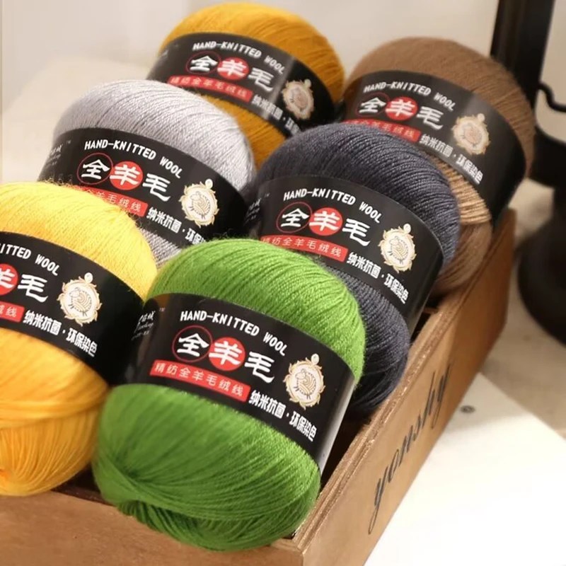 50g/roll 100% Wool Yarn Pure Merino Thread For Hand Knitting Soft Scarf Sweater DIY Doll Woven Material