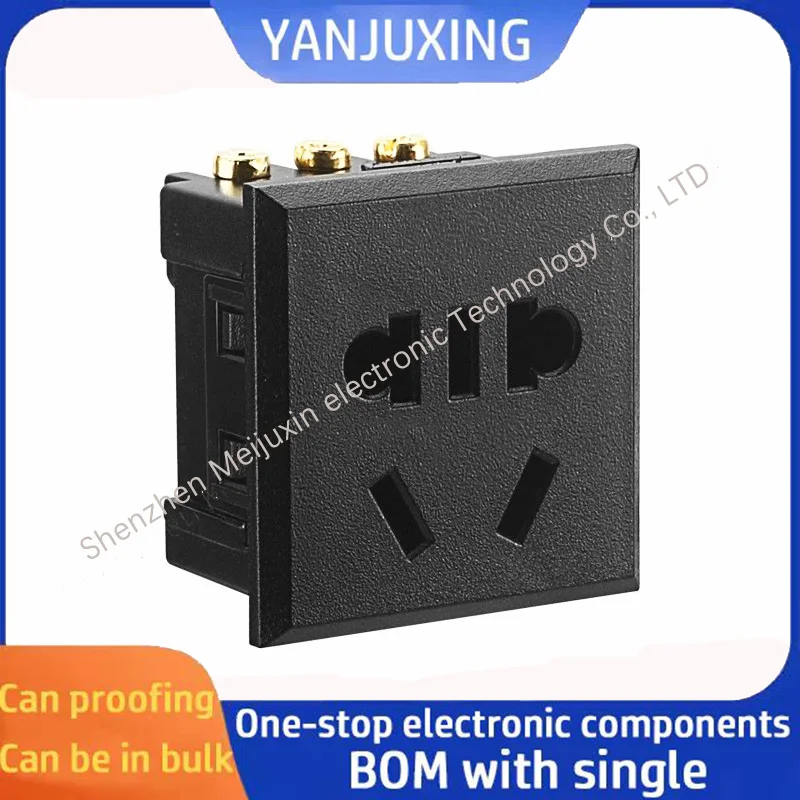 new national standard five-hole AC power socket with a 10A two or three-hole embedded card type and safety door protection