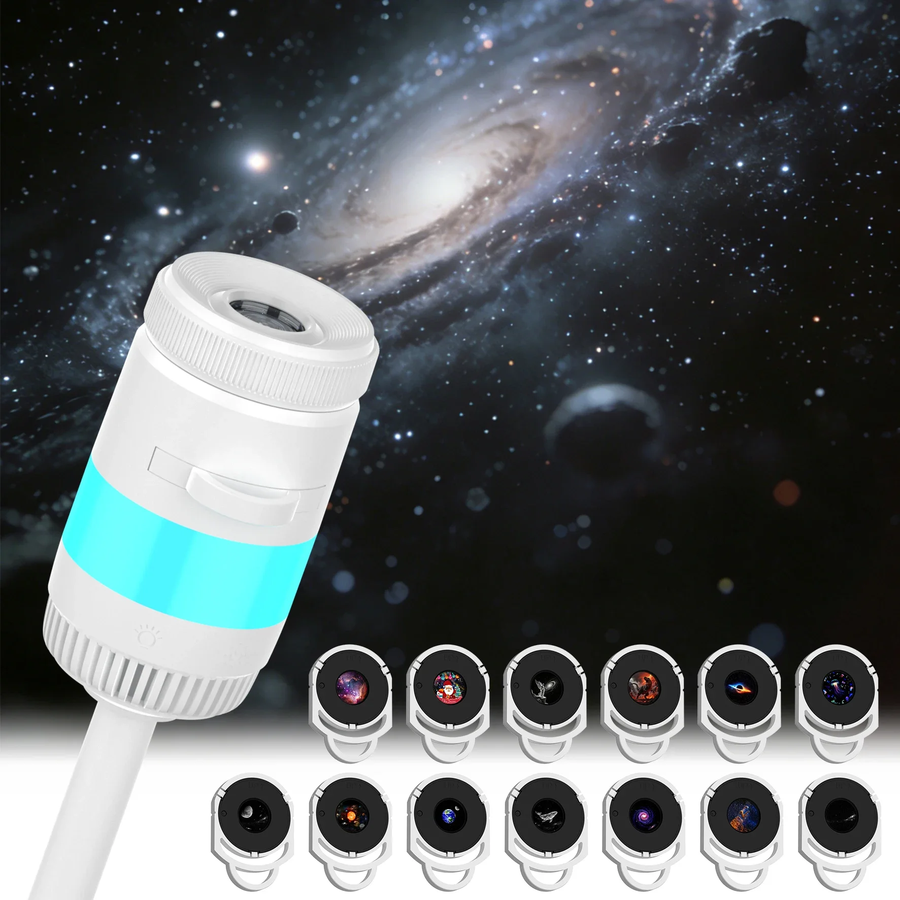 2in1 USB Ambient Light Mini Galaxy Star Projection Atmosphere Multiple Scenes Adjustable Focus Distance Night Lighting Function