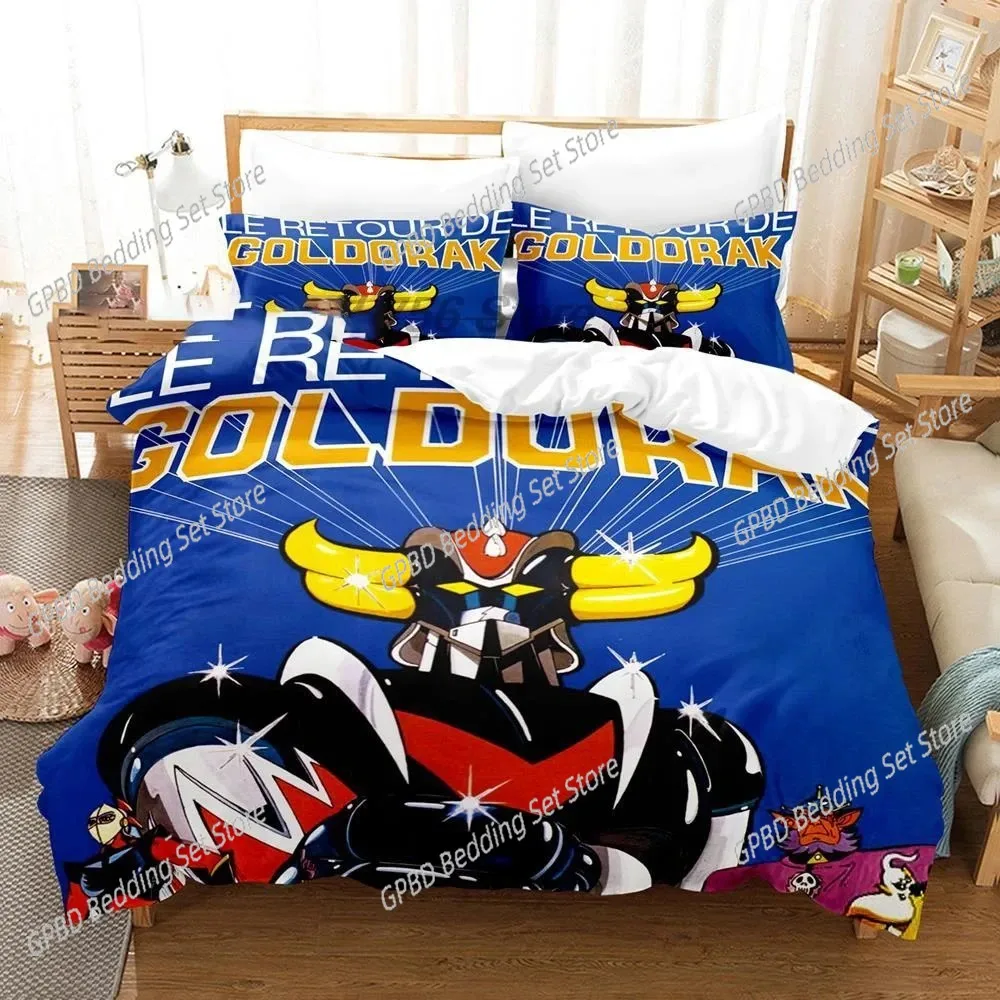 

Cartoon Goldorak Grendizer UFO Robo Bedding Set,Duvet Cover Bed Set Quilt Cover Pillowcase,King Queen Twin Size Boys Girls Adult