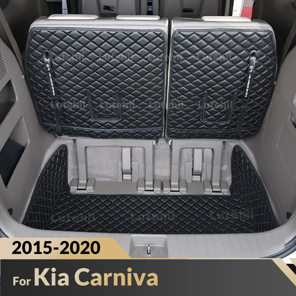 

For Kia Carnival 2015-2020 19 18 17 16 Car Trunk Mat Waterproof Leather Rear Trunk Pad Cargo Liner Auto Carpet Mat Accessories