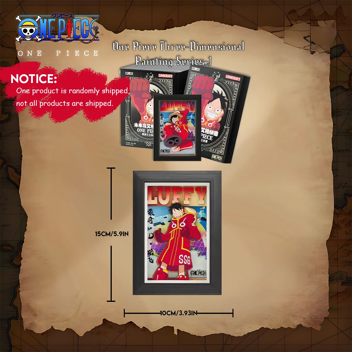 1pc Officially ONE PIECE 3D Art Panel Series 1 Blind Box - Contains Hidden Edition Designs - Collectible Display and Gift