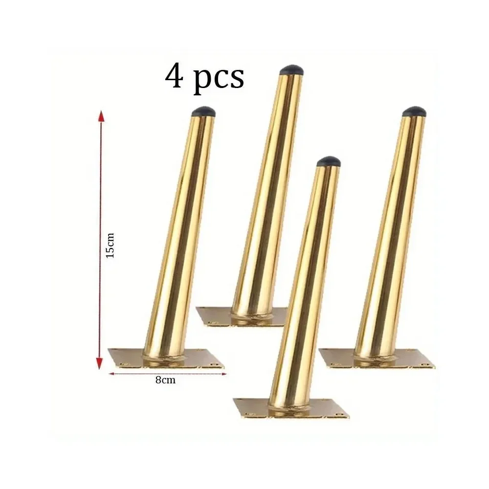 4Pcs Round Solid Metal Sofa Legs, Mid-Century Modern Furniture Replacement Legs for Sofa Couch Bed Coffee Table, Heavy
