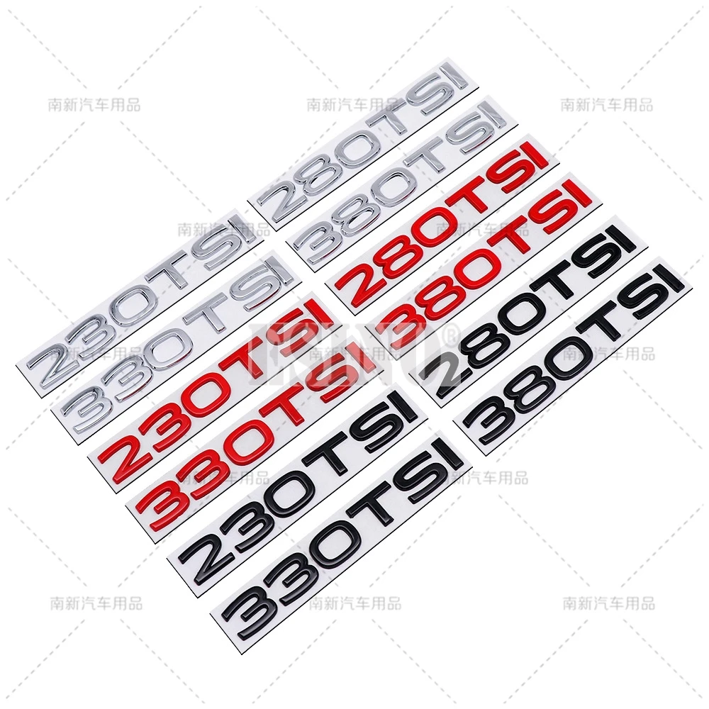 New  Styling 3D 230 280 330 380 TSI Metal Alloy Adhesive Emblem Rear Trunk Badge Fender Sticker Car Body Decal for Volkswagen