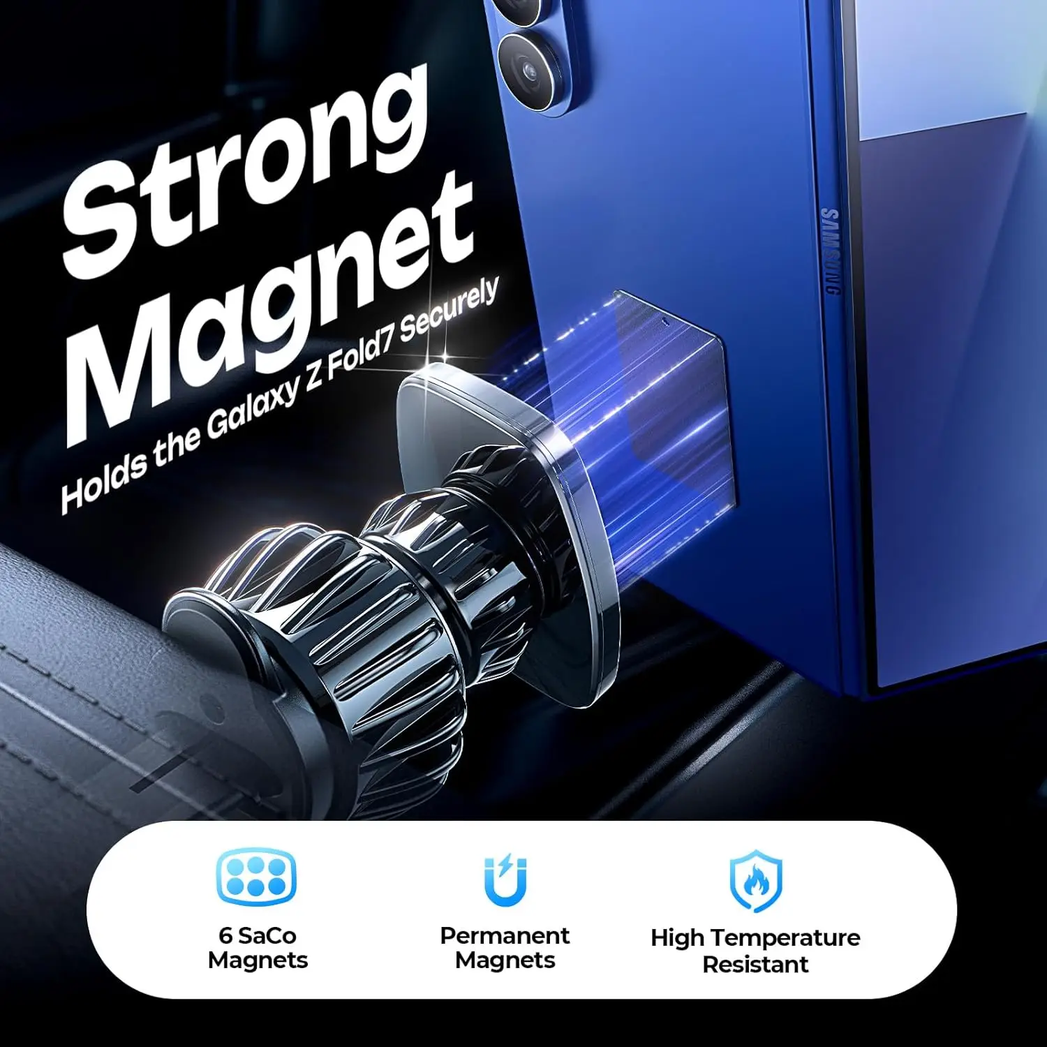 Magnetic Car Phone Holder with Upgraded Clip & Ultra 6 Strong Magnets, Magnetic Car Phone Mount Magnet for Car Automobile Cradle