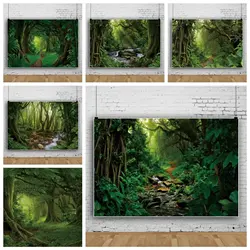 Adventure Camping Tropical Forest Jungle Background Rainforest Green Leaves Birthday Photography Background Photography Studio