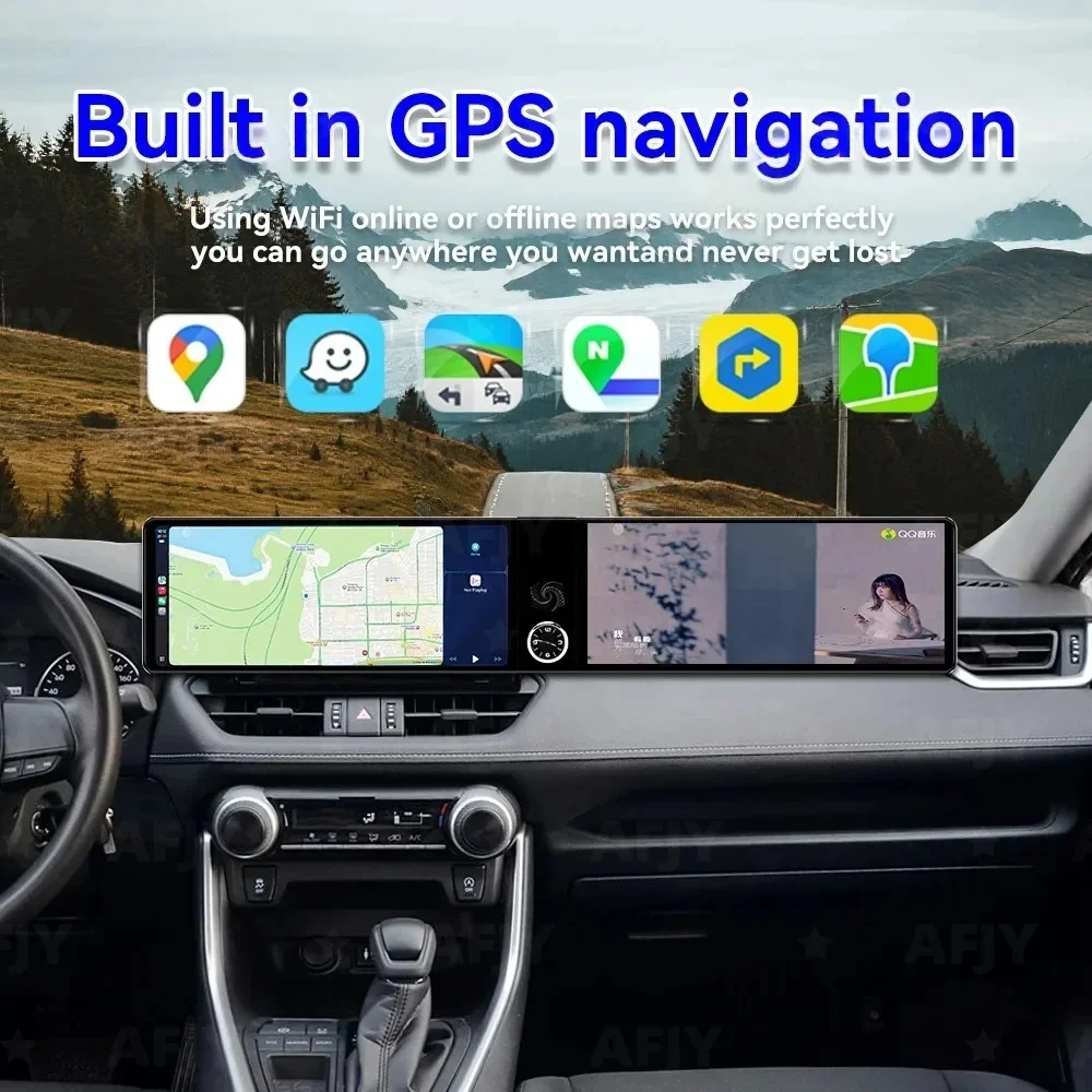 25 Inch Dual Screen Android 14 For Toyota RAV4 Wildlander 2020 2021 -2024 Car GPS Navigation Multimedia Player Media Car Radio