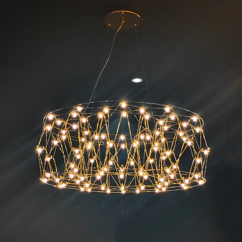 Starry Sky Luxury Chandelier Minimalist Designer Ring Light For Villa Restaurant Shopping Mall Exhibition Hall Pendant Lighting
