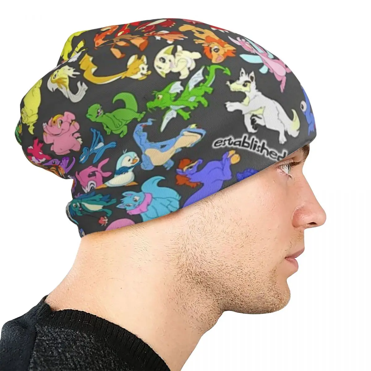 نيوسبلاش! جميع النيوبيتس، في جميع أنحاء الطباعة! Skullies Beanies القبعات قبعة الخريف الدافئة محبوك قبعات بونيه للرجال النساء الكبار