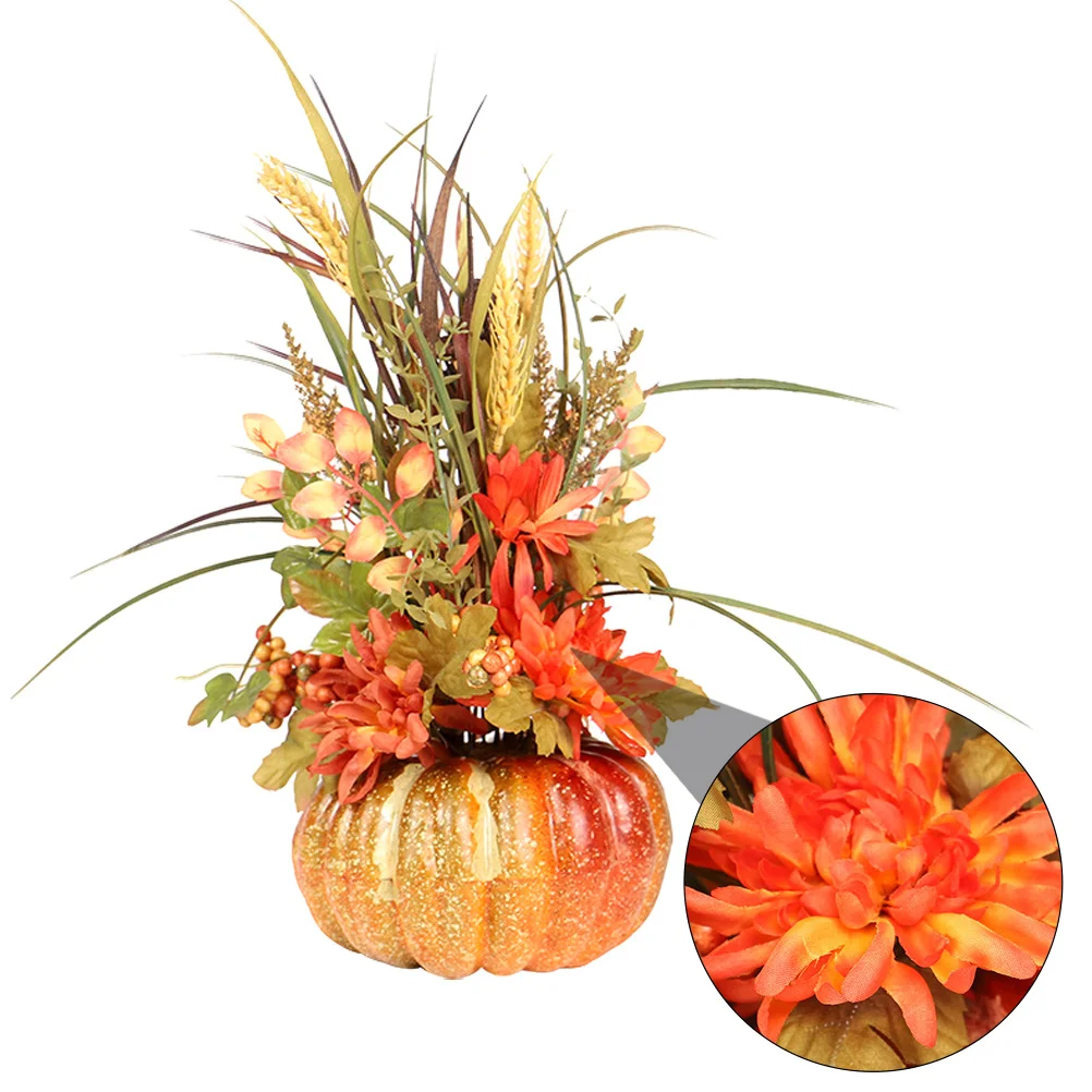 

1Pcs Simulation Pumpkin Decoration Orange Creative Potted Plant Adornment for Party Indoor Outdoor Festival Halloween Decor Prop