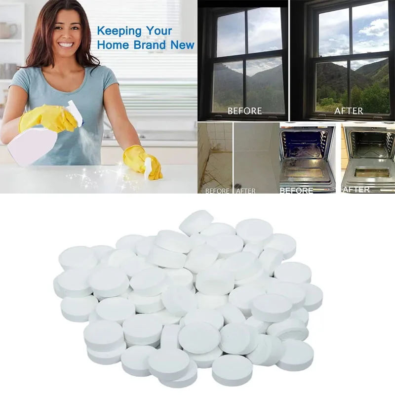 10/20/30/50/60pcs Powerful Cleaner Tablets Multi Functional Scale Removal Toilet Effervescent Tablets For Bathroom Cleaning Tool
