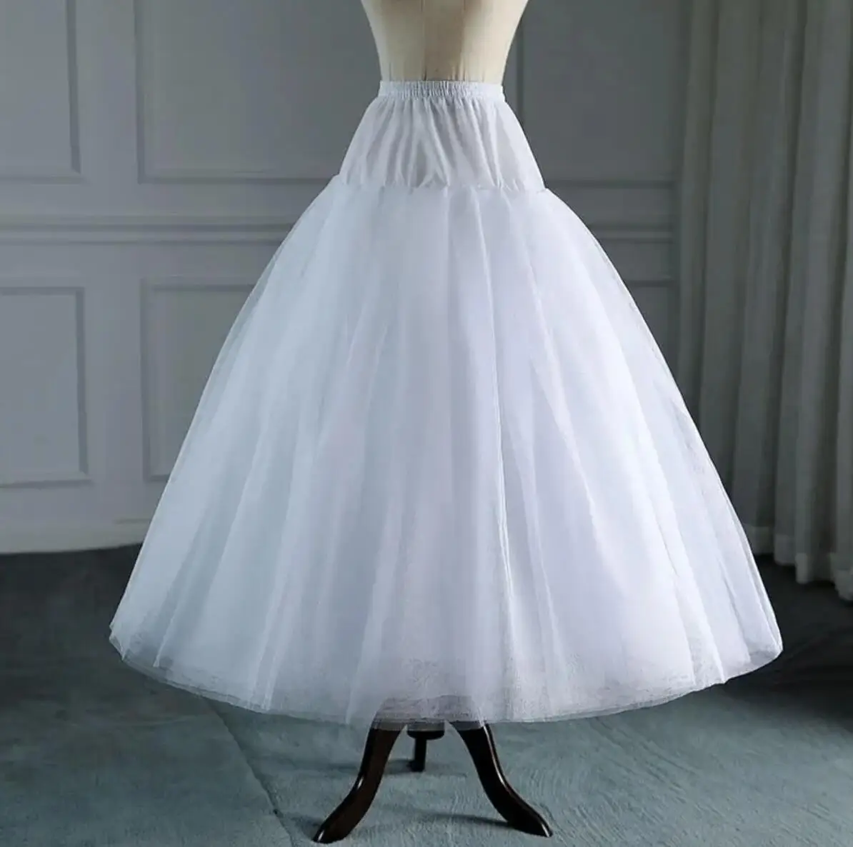 White Tulle Petticoat for A Line Style Wedding Dress 4-8 Layers No Hoops Bridal Wedding Accessories Long Petticoats Underskirt